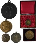 Medaillen: Kleines Lot 6 Medaillen, dabei: 2 x Frankreich, Kriegsministerium, Dresden, 1. Sächsisches Sängerbundesfest 20.-23. Juni 1925, Für Verdiens...