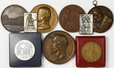 Medaillen alle Welt: Frankreich: Lot 7 Medaillen + 2 Plaketten, Bronzemedaille 1862 (v. Depaulis) der historischen Gesellschaft für Archäologie / Bron...