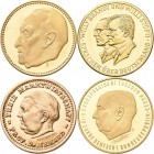 Medaillen Deutschland: BRD: Lot 6 Goldmedaillen, 2 x Konrad Adenauer 1957, Gold 900/1000, 22,5 mm, je 8 g / Ludwig Erhard 1954, Gold 900/1000, 22,5 mm...