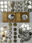 Medaillen - ECU: Große Sammlung an ECU Münzen aus Andorra, Belgien, Gibraltar, Großbritannien, Niederlande, Spanien u.a. Einige Silbermünzen dabei, da...