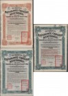 Alte Aktien / Wertpapiere: Gouvernement de la Republique Chinoise, Bon du Tresor 8% 1920 + 1921 über 500 Francs. Lot 3 Schuldverschreibungen, Brüssel ...