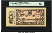 Afghanistan Treasury 5 Rupees ND (1919) / SH1298 Pick 2a PMG Choice Uncirculated 63. Stains; pinholes.

HID09801242017