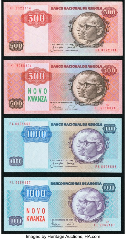 Angola Banco Nacional De Angola 500; 1,000 Kwanzas 1984 Pick 120a; 121a; 500 Nov...