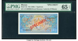 Bhutan Royal Monetary Authority 1 Ngultrum ND (1986-90) Pick 12s Specimen PMG Gem Uncirculated 65 EPQ. 

HID09801242017