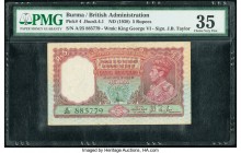 Burma Reserve Bank of India 5 Rupees ND (1938) Pick 4 Jhun5.4.1 PMG Choice Very Fine 35. Staple holes at issue.

HID09801242017