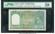 Burma Reserve Bank of India 10 Rupees ND (1938) Pick 5 Jhun5.5.1 PMG Choice About Unc 58. 

HID09801242017