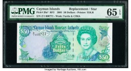 Cayman Islands Monetary Authority 50 Dollars 2001 Pick 29a* Replacement PMG Gem Uncirculated 65 EPQ. 

HID09801242017