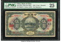 China Bank of China, Shanghai 5 Yuan 1926 Pick 66b S/M#C294-160b/i PMG Very Fine 25. Ink.

HID09801242017