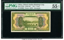 China Chinese Italian Banking Corporation 1 Yuan 15.9.1921 Pick S253r S/M#C36-1 Remainder PMG About Uncirculated 55 EPQ. 

HID09801242017