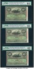 Cuba Banco Espanol De La Isla De Cuba 10 Pesos 1896 Pick 49d Five Examples PMG Choice Uncirculated 64; Choice Uncirculated 64 Net; Uncirculated 62 EPQ...