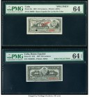 Cuba Banco Espanol De La Isla De Cuba 10; 20 Centavos 15.2.1897 Pick 52s; 53 Specimen and Issued Examples PMG Choice Uncirculated 64; Choice Uncircula...