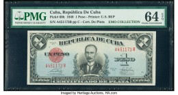 Cuba Republica de Cuba 1 Peso 1949 Pick 69h PMG Choice Uncirculated 64 EPQ. 

HID09801242017