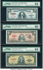 Cuba Banco Nacional de Cuba 1; 10; 20 Pesos 1949; 1960 (2) Pick 77a; 79b; 80c PMG Choice Uncirculated 64(2); Gem Uncirculated 65 EPQ. Courtesy Autogra...