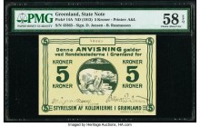 Greenland State Note 5 Kroner ND (1913) Pick 14A PMG Choice About Unc 58 EPQ. 

HID09801242017