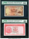 Hong Kong Hongkong & Shanghai Banking Corp. 5; 100 Dollars 2.5.1959; 31.3.1981 Pick 181a; 187c KNB68; 74d-e Two Examples PMG Choice Uncirculated 64; G...