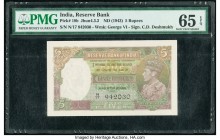 India Reserve Bank of India 5 Rupees ND (1943) Pick 18b Jhun4.3.2 PMG Gem Uncirculated 65 EPQ. Staple holes at issue.

HID09801242017
