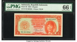 Indonesia Republik Indonesia 5 Rupiah 1.1.1950 Pick 36 PMG Gem Uncirculated 66 EPQ. 

HID09801242017