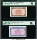 Lebanon Republique Libanaise 5; 10 Piastres 1950 Pick 46; 47 Two Examples PMG Choice About Unc 58 EPQ; Gem Uncirculated 66 EPQ. 

HID09801242017