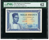 Mali Banque de la Republique Mali 1000 Francs 22.9.1960 Pick 4 PMG Uncirculated 62. 

HID09801242017