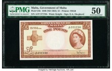 Malta Government of Malta 1 Pound 1949 (ND 1954) Pick 24b PMG About Uncirculated 50. 

HID09801242017