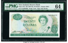 New Zealand Reserve Bank of New Zealand 20 Dollars ND (1981-85) Pick 173a PMG Choice Uncirculated 64. 

HID09801242017