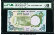 Nigeria Central Bank of Nigeria 5 Naira ND (1973-78) Pick 16a PMG Gem Uncirculated 66 EPQ. 

HID09801242017