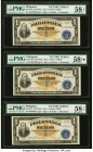 Philippines Treasury Certificate Victory Issue 1 Peso ND (1944) Pick 94 Three Consecutive Examples PMG Choice About Unc 58 EPQ S; Choice About Unc 58 ...