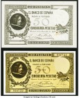 Spain Banco de Espana 50 Pesetas 30.11.1902 Pick 52p Front Proof Crisp Uncirculated; and 50 Pesetas Photographic Post Card. 

HID09801242017