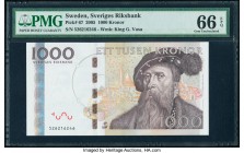 Sweden Sveriges Riksbank 1000 Kronor 2005 Pick 67 PMG Gem Uncirculated 66 EPQ. 

HID09801242017