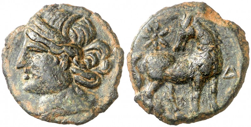 (s. III-II a.C.). Zeugitana. Cartago. AE 21. (S. 6513 var). 5,96 g. Ex ANE 19/12...