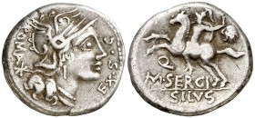 (hacia 116-115 a.C.). Gens Sergia. Denario. (Bab. 1) (Craw. 286/1). 3,86 g. MBC.