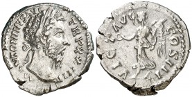 (170 d.C.). Marco Aurelio. Denario. (Spink 4953 var) (S. 979b) (RIC. 226). 3,37 g. Ex Colección Manuela Etcheverría. MBC+.