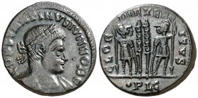 (330-331 d.C.). Constantino II. Lugdunum. AE 16. (Spink 17346 var) (Co. 114) (RIC. 238). 2,60 g. MBC+.