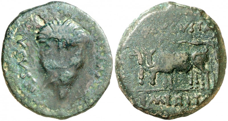 Emérita (Mérida). Octavio Augusto. As. (FAB. 1009) (ACIP. 3373a). 11,05 g. BC/BC...