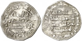 AH 240. Emirato Independiente. Al-Hakem I. Al Andalus. Dirhem. (V. 235) (Fro. 12). 1,84 g. Frotada. MBC-.