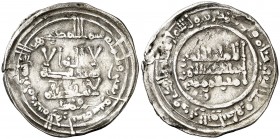 AH 346. Califato. Abderrahman III. Medina Azzahra. Dirhem. (V. 429) (Fro. 6). 2,89 g. MBC.