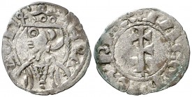 Jaume I (1213-1276). Zaragoza. Óbolo jaqués. (Cru.V.S. 319) (Cru.C.G. 2135). 0,31 g. Ex Áureo 11/12/1990, nº 233. Escasa. MBC+.