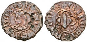 Alfons IV (1416-1458). Menorca. Diner. (Cru.V.S. 858) (Cru.C.G. 3781). 1,47 g. Impurezas. Ex M. Sisó 04/06/1988, nº 91. (MBC/MBC+).