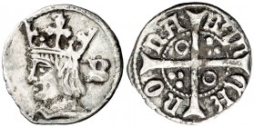 Ferran II (1479-1516). Barcelona. Quart de croat. (Cru.V.S. 1144.1) (Cru.C.G. 3080). 0,71 g. Ex Áureo 20/01/1998, nº 717, mal clasificada. MBC-.