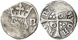 Ferran II (1479-1516). Barcelona. 1/4 de croat. (Cru.V.S. 1144.2) (Cru.C.G. 3080c). 0,60 g. BC+.