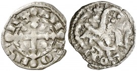 Alfonso IX (1188-1230). Marca: estrella. Dinero. (AB. 133.1) (M.M. A9:5.31). 0,83 g. MBC-.