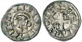 Alfonso VIII (1158-1214). Toledo. Dinero. (AB. 25, de Alfonso I de Aragón) (M.M. A8:34.13). 0,68 g. MBC.