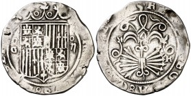 Reyes Católicos. Granada. R (rota). 2 reales. (Cal. 246). 6,81 g. BC+.