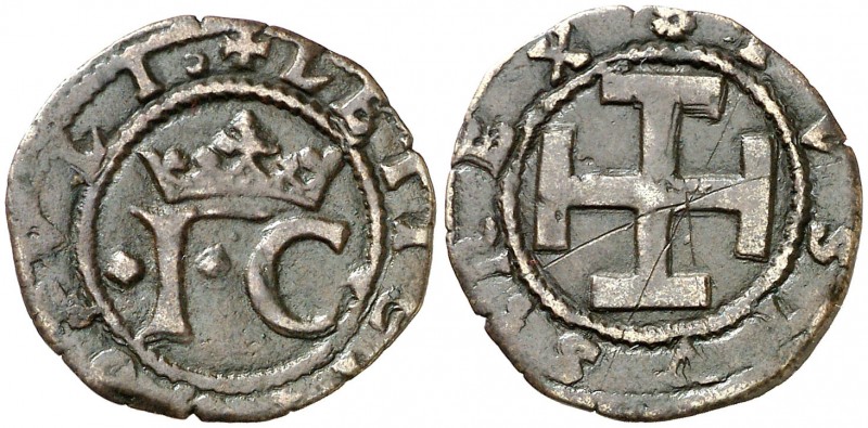 s/d. Juana y Carlos. Nápoles. 1 sestino. (Vti. 6) (MIR. 122). 1,71 g. Rayitas. E...