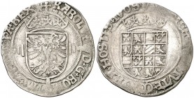 s/d. Carlos I. Amberes. 1/2 real. (Vti. 484) (Vanhoudt 228.AN). 3 g. Marca de ceca en anverso y reverso. MBC-.