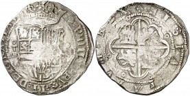 s/d. Felipe II. Toledo. . 8 reales. (Cal. 260). 27,23 g. Escasa. MBC-.