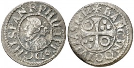 1612. Felipe III. Barcelona. 1/2 croat. (Cal. 535). 1,57 g. MBC-.