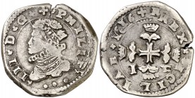 1616. Felipe III. Messina. I-P. 3 taris. (Vti. 118) (Cru.C.G. 4366i). 7,69 g. Ex Colección Rocaberti, Áureo 19/05/1992, nº 365. Ex Colección Balsach. ...