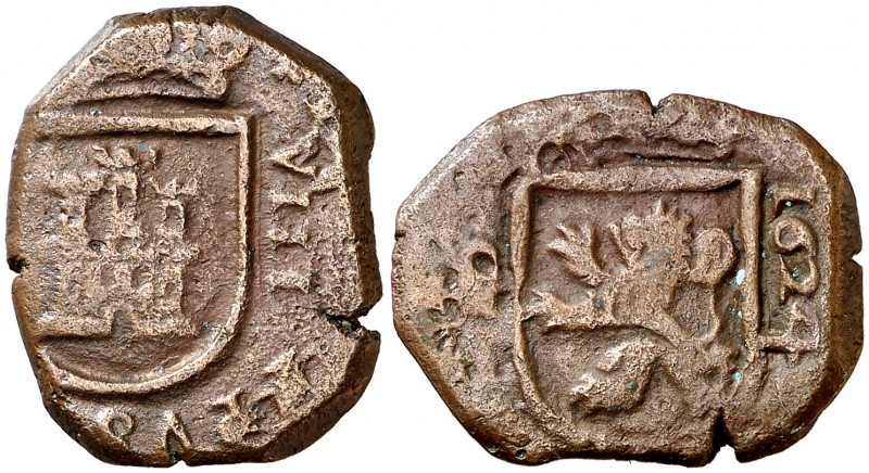 1624. Felipe IV. (Madrid). 8 maravedís. (Cal. 1412). 5,78 g. Ex Colección Lepant...