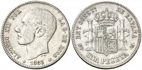 1883*1883. Alfonso XII. MSM. 1 peseta. (Cal. 59). 4,88 g. MBC/MBC+.